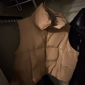 Women's Tan Puffer Vest